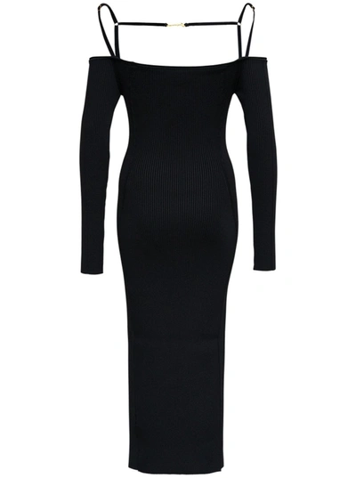 Shop Jacquemus La Robe Sierra Long Dress In Viscose Blend In Black