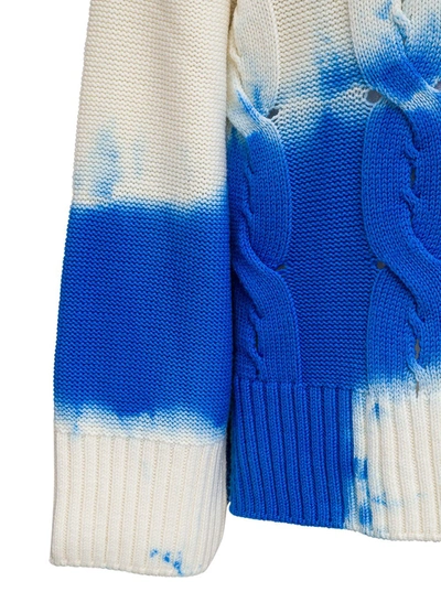 Shop Off-white Tie Dye Wool Sweater In Blu
