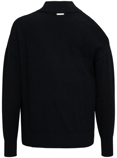 Shop Michael Michael Kors Black Wool Sweater With Cut-out Detail