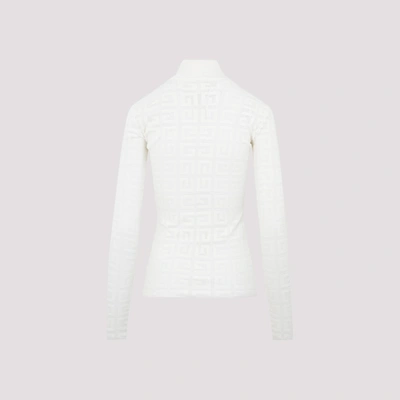 Shop Givenchy Lace Monogram Stretch Sweater In White