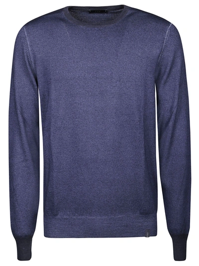 Shop Fay Men's Blue Wool Sweater