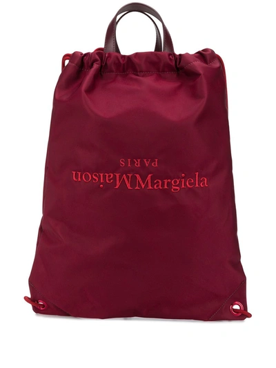 Shop Maison Margiela Men's Burgundy Polyester Backpack