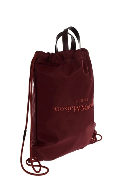 Shop Maison Margiela Men's Burgundy Polyester Backpack