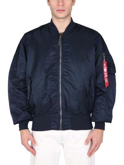 Shop Alpha Industries "ma-1" Bomber In Blue