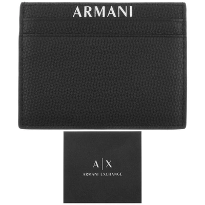 Shop Armani Exchange Leather Card Holder Black