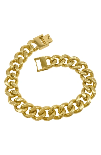 Shop Adornia Water Resistant Chunky Curb Chain Bracelet In Yellow