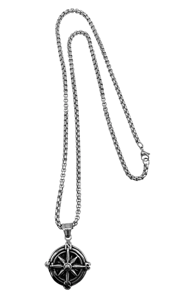 Shop Adornia Water Resistant Compass Chain Necklace In Silver