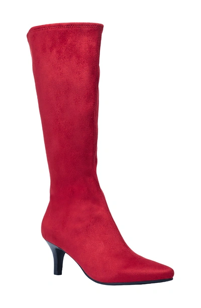Shop Impo Noland Stretch Tall Dress Boot In Scarlet Red W