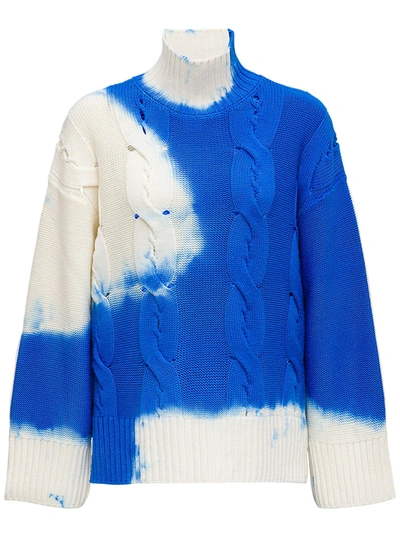 Shop Off-white Tie Dye Wool Sweater In Blu