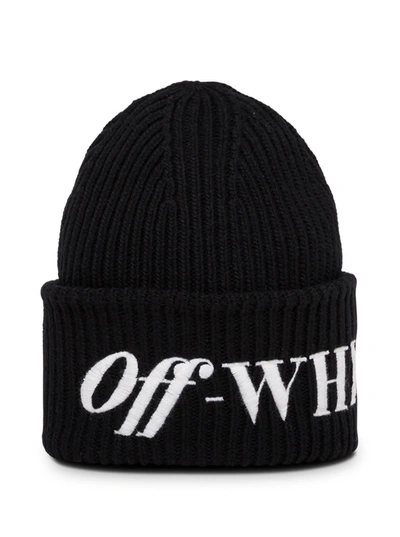 Shop Off-white Black Wool Hat With Logo
