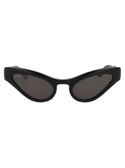 Shop Balenciaga Bb0176s Sunglasses In 001 Black Black Grey