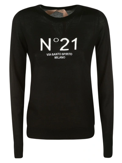 Shop N°21 Logo Print Jumper In Black