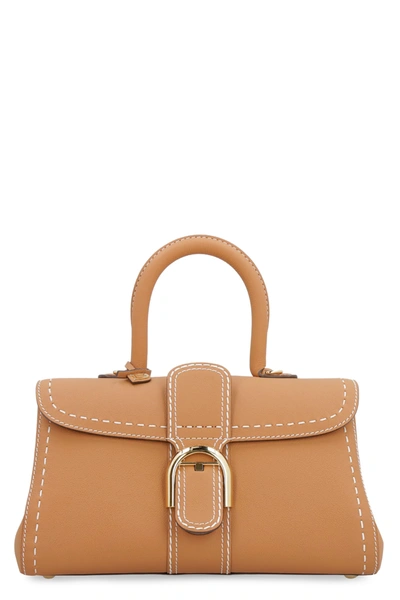 Delvaux Brown Leather Mini Brillant East/West Top Handle Bag