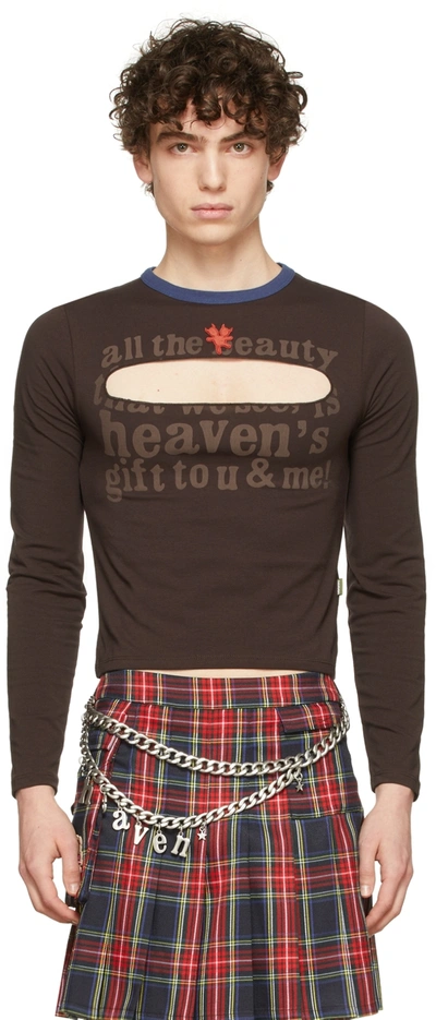 Brown Heaven By Marc Jacobs Mini Devil Slit Long Sleeve T-shirt In Dark  Brown