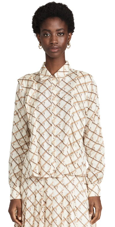 Shop Bytimo Delicate Blouse In Checks