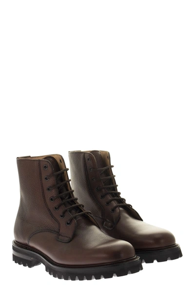 Shop Church's Coalport 2 - Hammered Leather Lace-up Boot In Brown