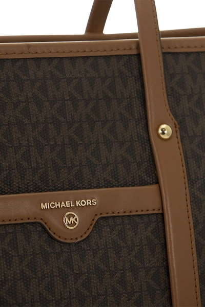 Shop Michael Kors Beck - Large Logo Tote Bag In Brown