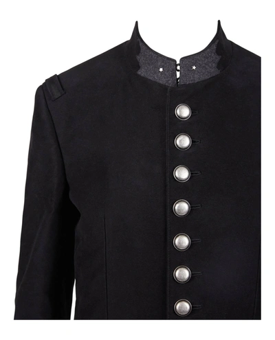 Shop Saint Laurent Mens Cotton Military Jacket In Black