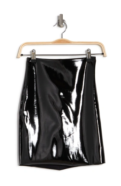 Shop Commando Faux Patent Leather Mini Skirt In Black