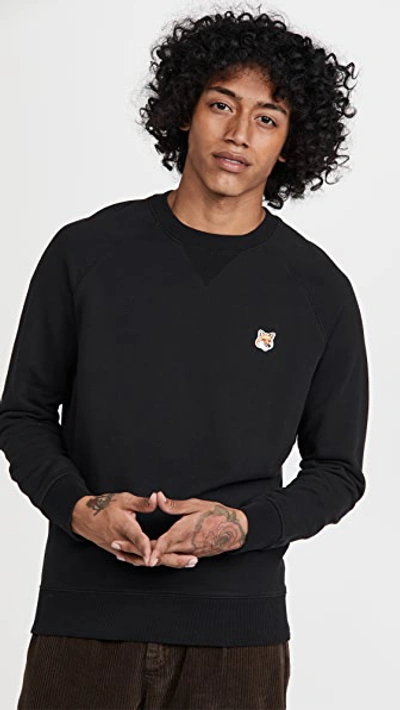 Shop Maison Kitsuné Fox Head Patch Classic Sweatshirt Black
