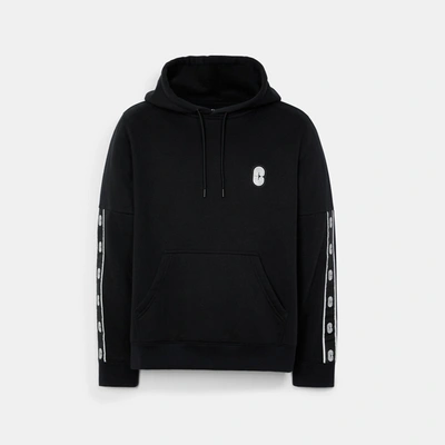 Shop Coach Signature Tape Hoodie In Black