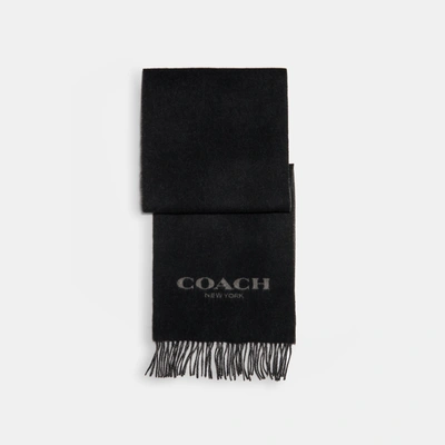 Shop Coach Signature Scarf In Black