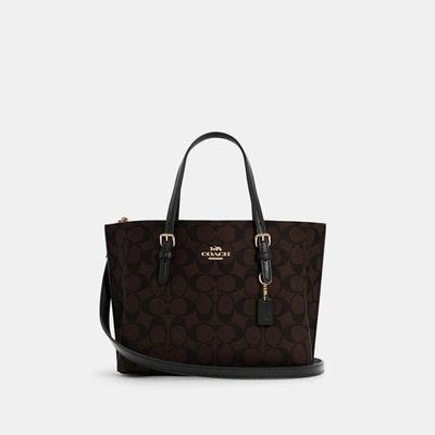 Shop Coach Mollie Tote Bag 25 In Signature Canvas In Brown
