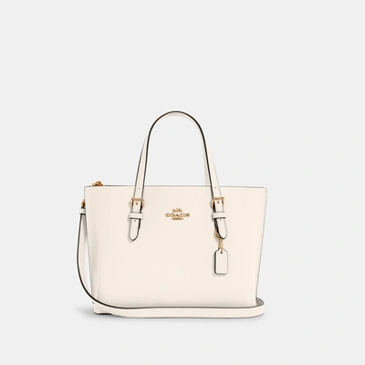 Coach (c4084) Mollie 25 Pale Lime Small Leather Tote Crossbody Handbag Purse In White