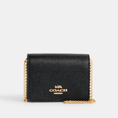Shop Coach Mini Wallet On A Chain In Black