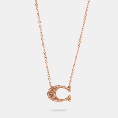 Shop Coach Pave Signature Necklace In Misc