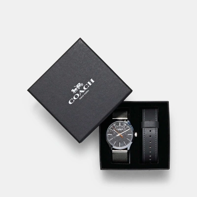 Boxed Baxter Watch Gift Set, 39 Mm In Grey