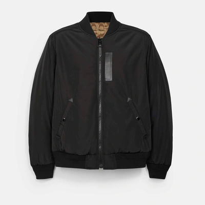 Shop Coach Reversible Signature Ma 1 Jacket In Black