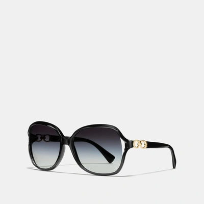 Shop Coach Kissing C Sunglasses In Black
