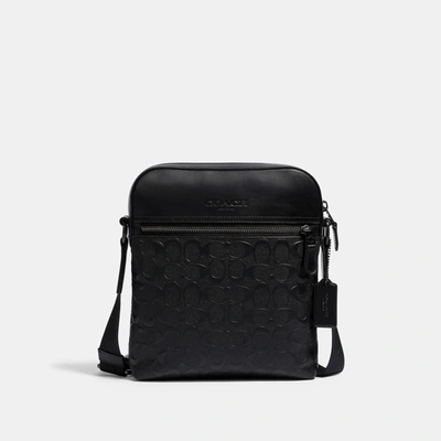 Shop Coach Houston Flight Bag In Signature Leather In Black