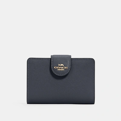 Shop Coach Medium Corner Zip Wallet In Blue