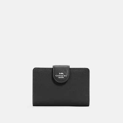 Shop Coach Medium Corner Zip Wallet In Black
