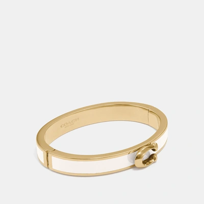 Shop Coach Signature Push Hinged Bangle In Multi