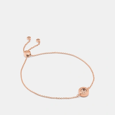 Shop Coach Open Circle Slider Bracelet In Rose Gold
