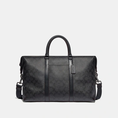 Shop Coach Trekker Bag In Signature Canvas In Black