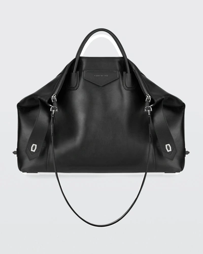 Shop Givenchy Antigona Large Soft Leather Bag In Black