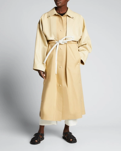 Shop Kassl Cape And Drawstring Long Trench Coat In 003a7w