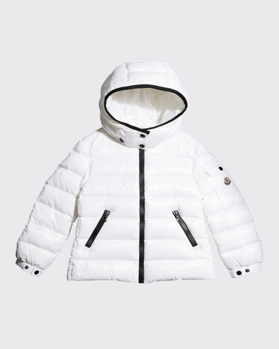 Shop Moncler Girl's Bady Quilted Jacket In 032 White