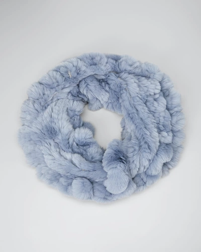 Shop Gorski Rex Rabbit Knit Infinity Scarf In Blue