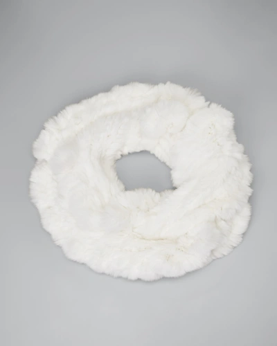 Shop Gorski Rex Rabbit Knit Infinity Scarf In Bleached White