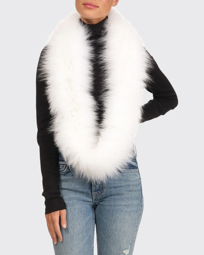Shop Gorski Shadow Fox Fur Infinity Scarf In Whiteblack Spotte
