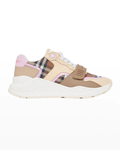 Shop Burberry Ramsey L Story 35 Sneakers In Birchbrownipchkpi