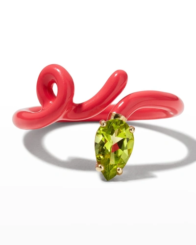 Shop Bea Bongiasca Baby Vine Tendril Ring In Pink
