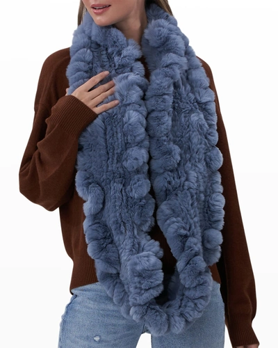 Shop Gorski Rex Rabbit Knit Infinity Scarf In Blue