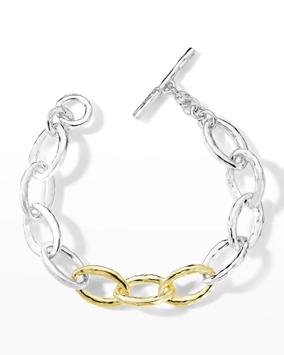 Shop Ippolita Silver And Gold Chimera Classico Sculptured Bracelet In Sg