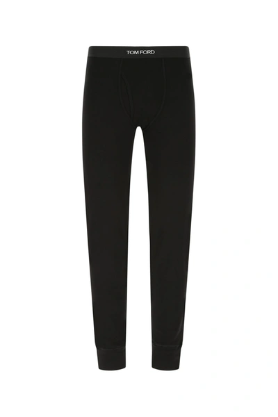 Shop Tom Ford Black Stretch Cotton Leggings  Black  Uomo S